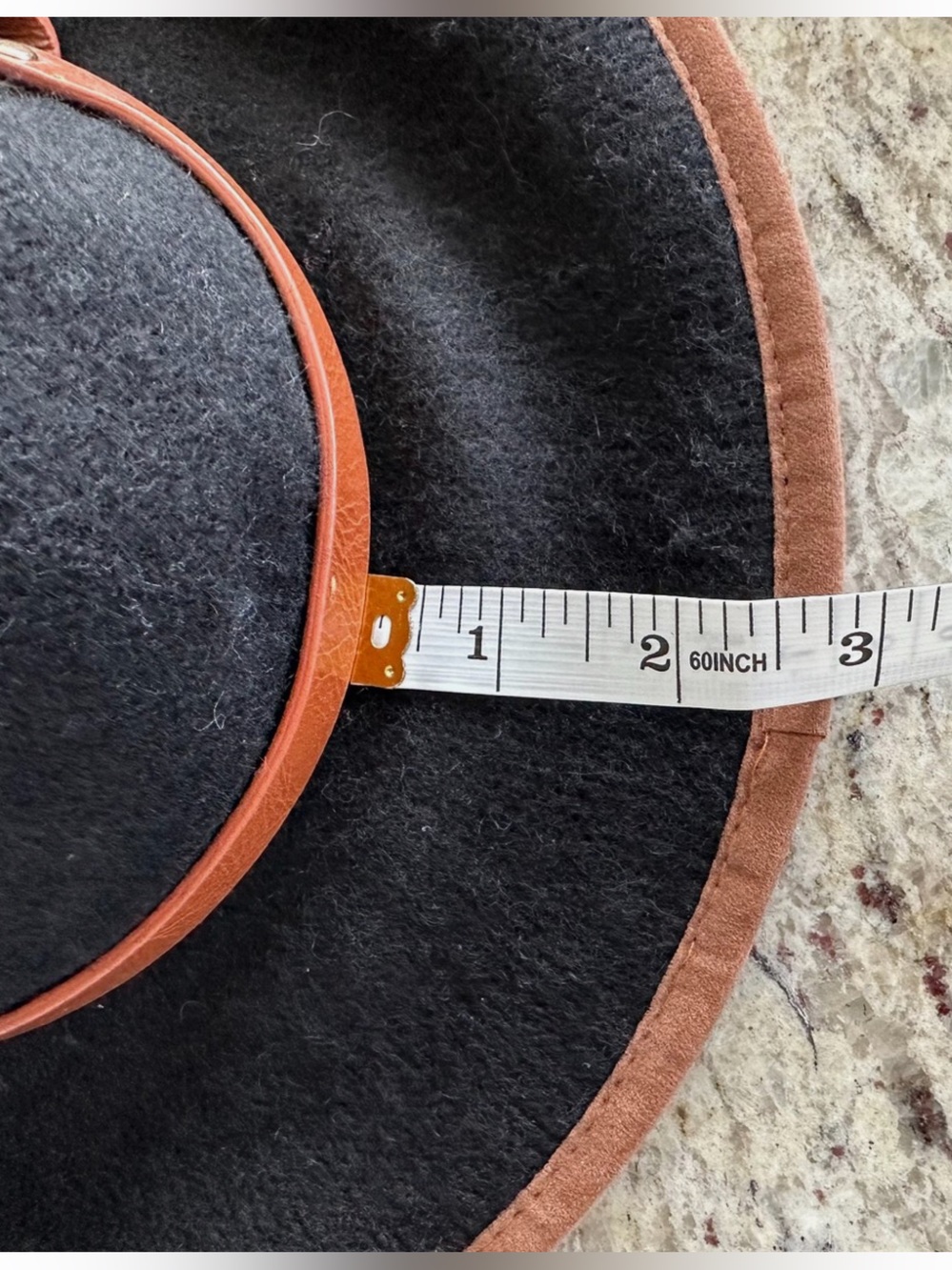 Anthropologie New Black Wool Felt Wide-Brim Hat with Brown Leather Band NWOT - Picture 11 of 16